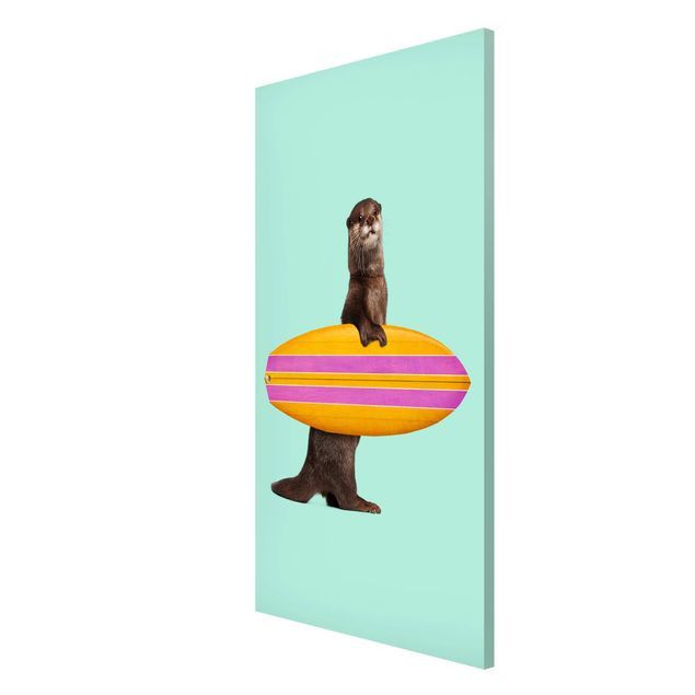 Wanddeko Esszimmer Otter mit Surfbrett