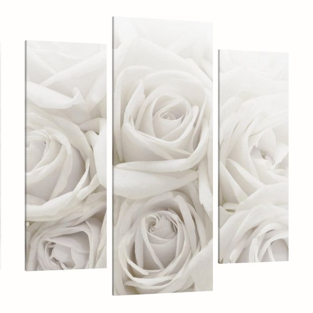 Wanddeko Blume Weiße Rosen