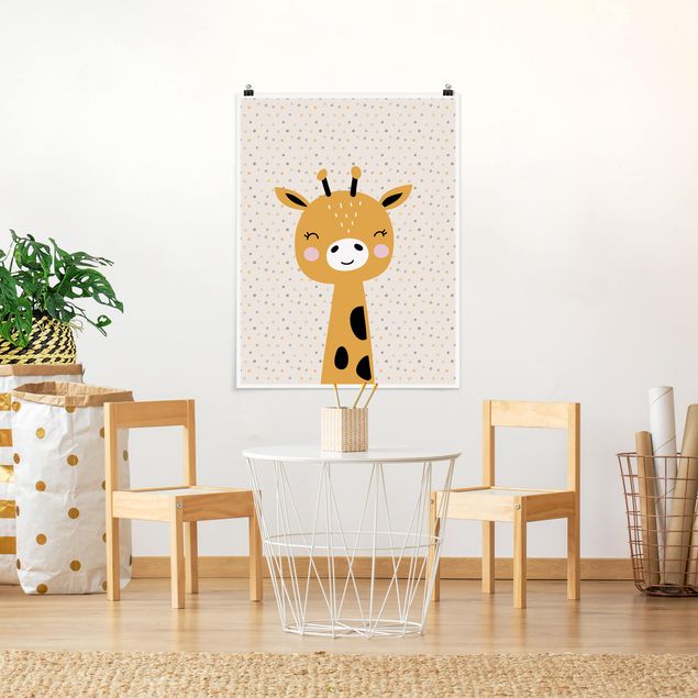 Wanddeko gelb Baby Giraffe