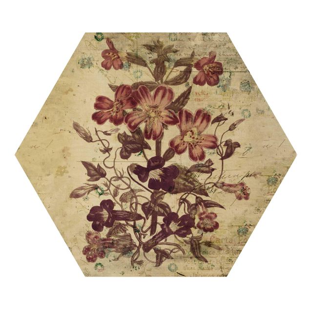 Wanddeko Esszimmer Vintage Blütenmuster