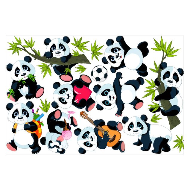 Wanddeko Babyzimmer Pandabären Mega Set