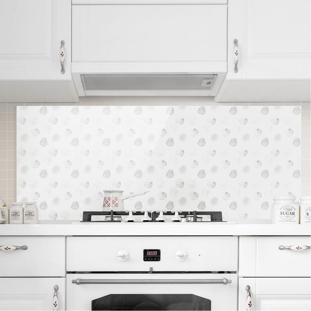 Wanddeko Küche Aquarell Punkte Grau