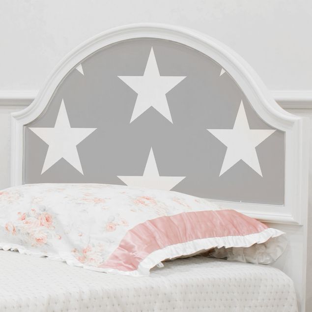 Wanddeko Babyzimmer Weiße Sterne auf Grau