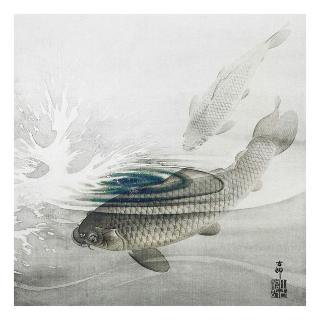 Deko Malerei Vintage Illustration Asiatische Fische III
