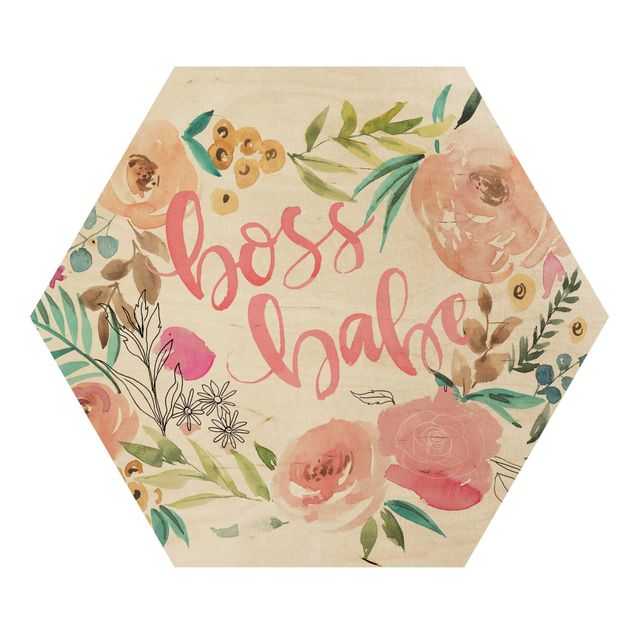 Wanddeko draußen Rosa Blüten - Boss Babe