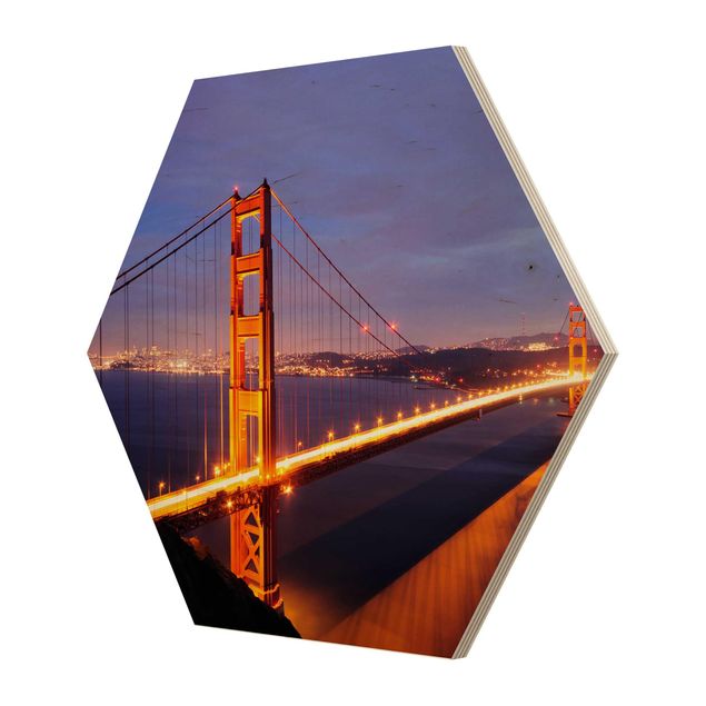 Deko Amerika Golden Gate Bridge bei Nacht