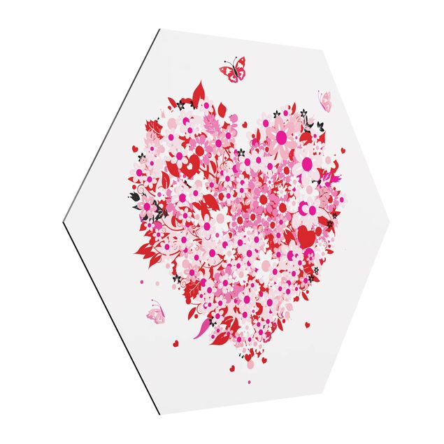 Wanddeko Esszimmer Floral Retro Heart