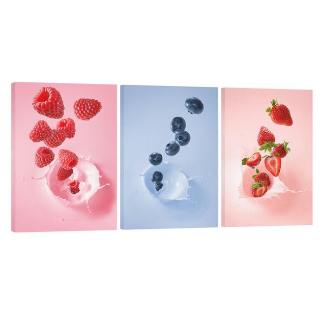 Wanddeko Büro Bunte Früchte Milch Splash