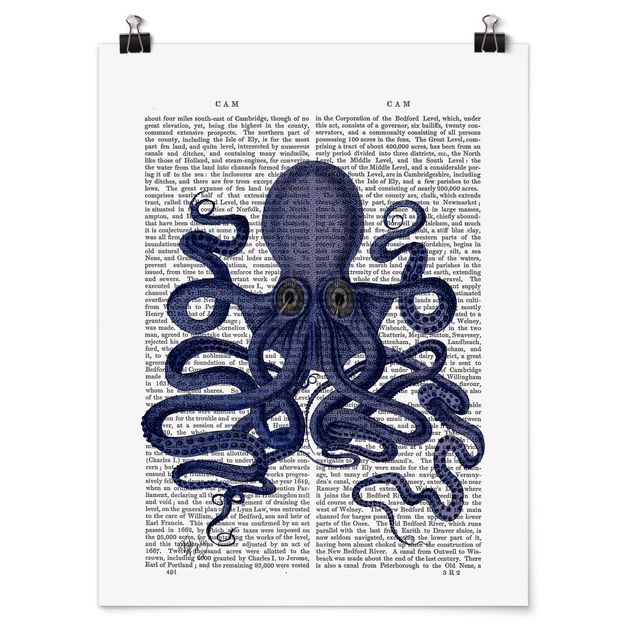 Wanddeko Esszimmer Tierlektüre - Oktopus