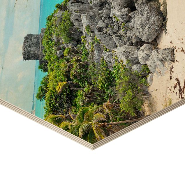 Wanddeko draußen Karibikküste Tulum Ruinen