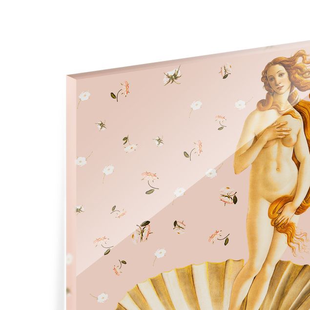 Küchenspiegel Glas Die Venus von Botticelli auf Rosa