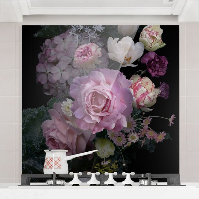Wanddeko Küche Rosentraum Bouquet