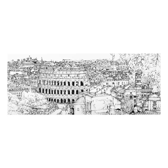 Wohndeko Illustration Stadtstudie - Rom