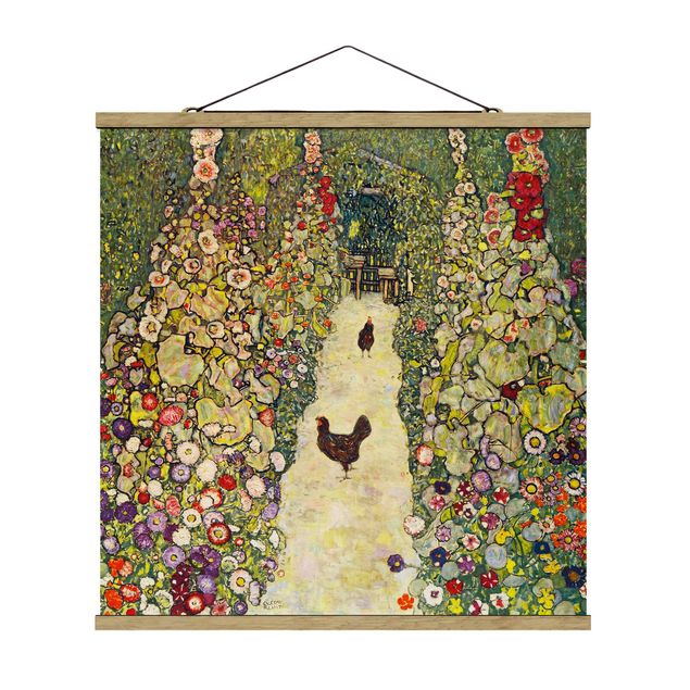 Wanddeko Schlafzimmer Gustav Klimt - Gartenweg mit Hühnern