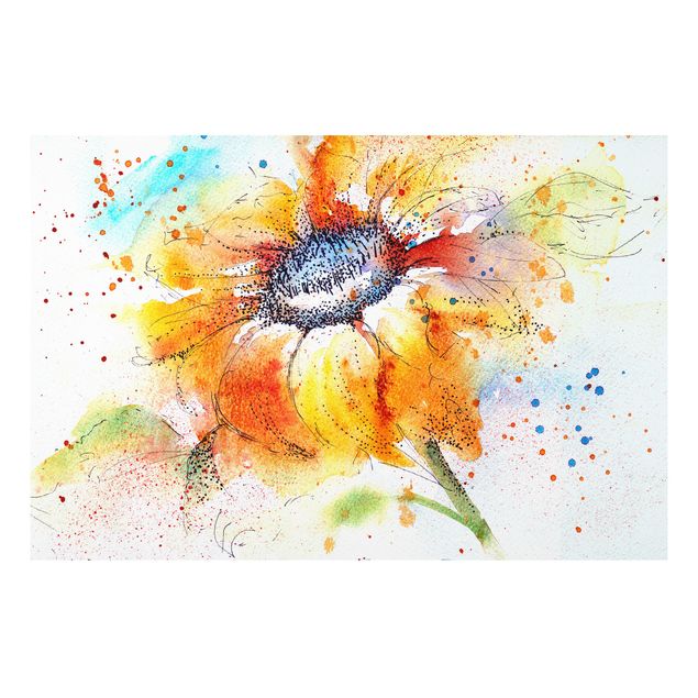 Wanddeko Botanik Painted Sunflower