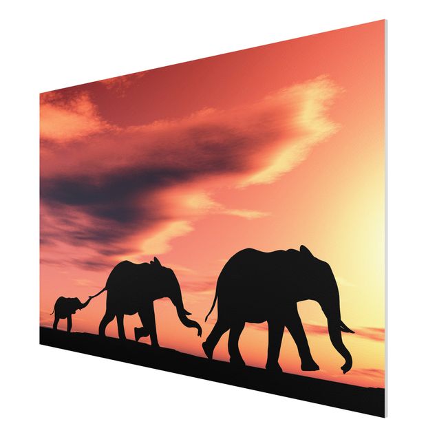 Wanddeko Schlafzimmer Savannah Elefant Family