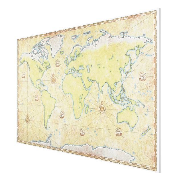 Wanddeko Büro World Map
