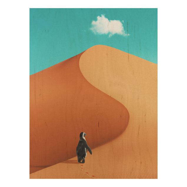 Wanddeko Flur Wüste mit Pinguin