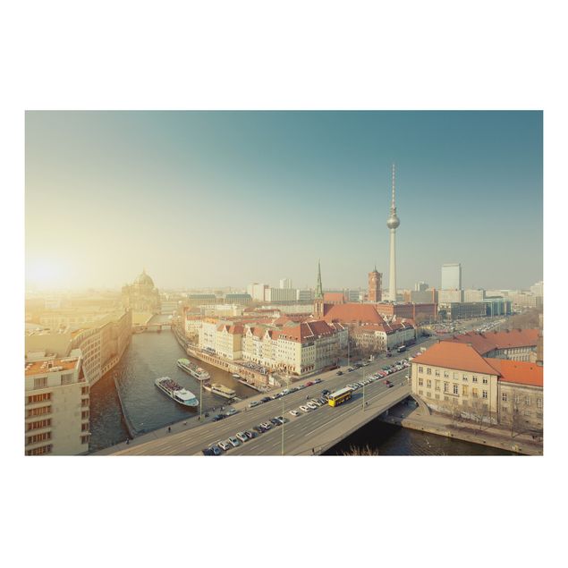 Wanddeko gelb Berlin am Morgen