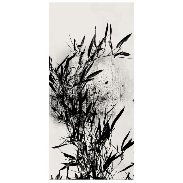 Wanddeko Flur Grafische Pflanzenwelt - Schwarzer Bambus