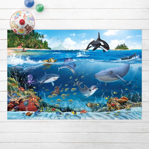 Wanddeko blau Animal Club International - Unterwasserwelt mit Tieren