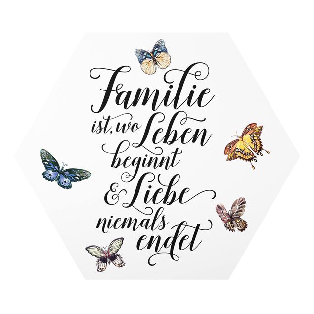 Wandbilder Schmetterlinge Familie ist wo Leben beginnt