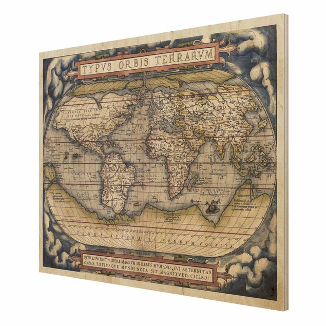Wanddeko Flur Historische Weltkarte Typus Orbis Terrarum