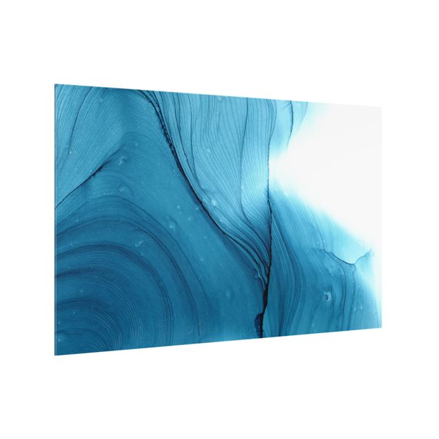 Wanddeko Abstrakt Meliertes Blau
