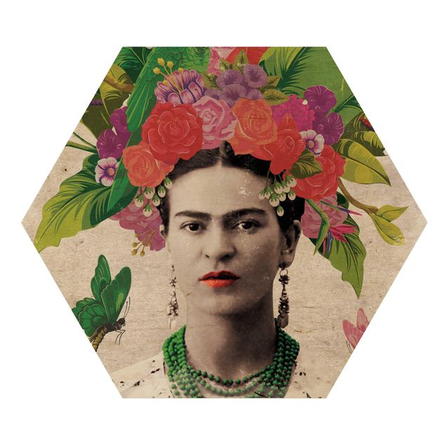 Wanddeko Büro Frida Kahlo - Blumenportrait
