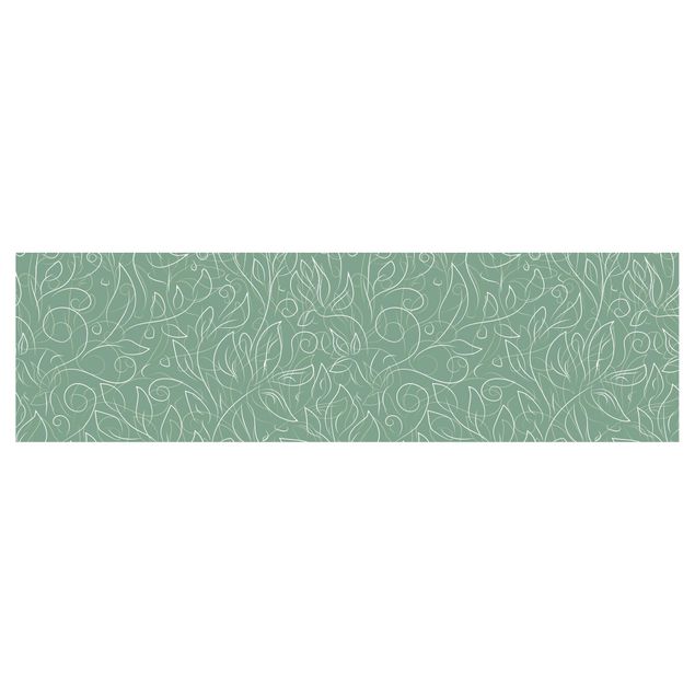 Klebefolien Wildes Pflanzen Muster auf Grün