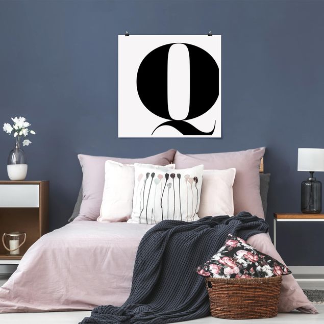 Wanddeko Schlafzimmer Antiqua Letter Q