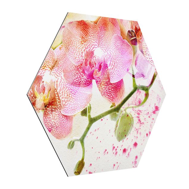 Wanddeko Flur Aquarell Blumen Orchideen