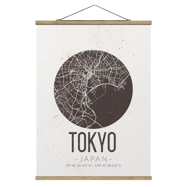 Wanddeko Flur Stadtplan Tokyo - Retro