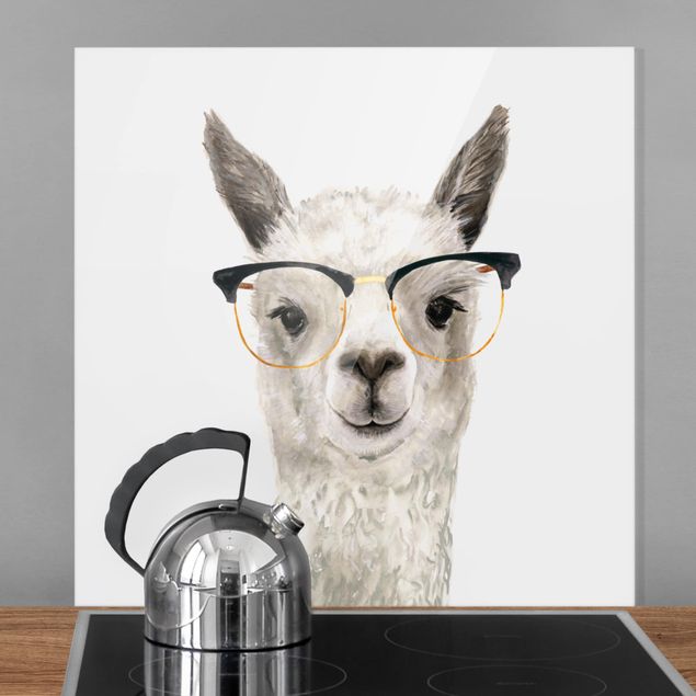 Deko Kinderzimmer Hippes Lama mit Brille I