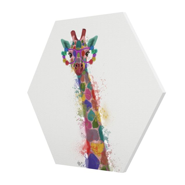 Wanddeko Jungenzimmer Regenbogen Splash Giraffe
