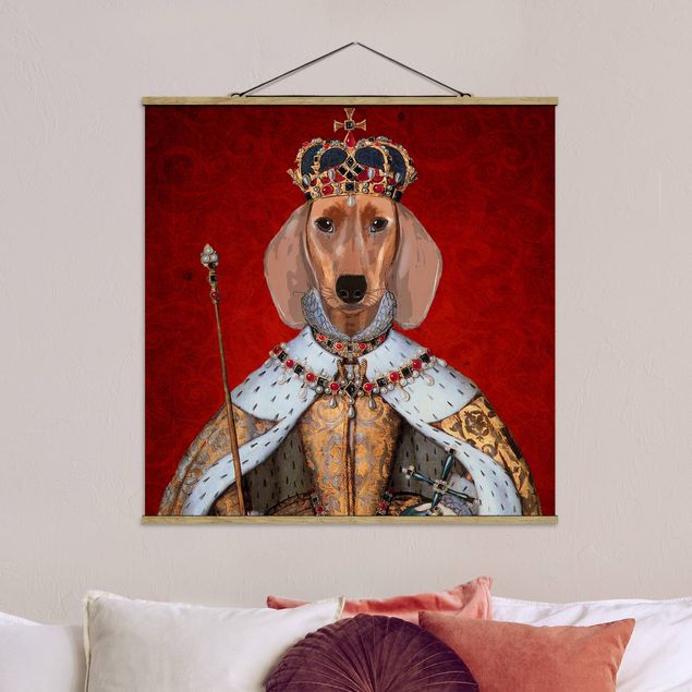Wanddeko Wohnzimmer Tierportrait - Dackelkönigin