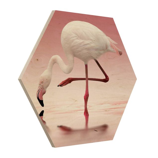 Wanddeko Büro Flamingo Dance