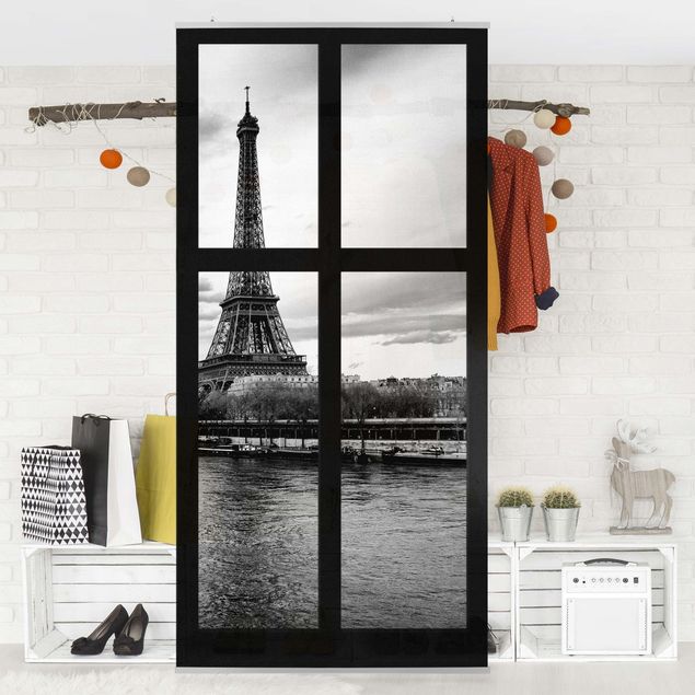 Wanddeko Flur Fenster Eiffelturm Seine Paris