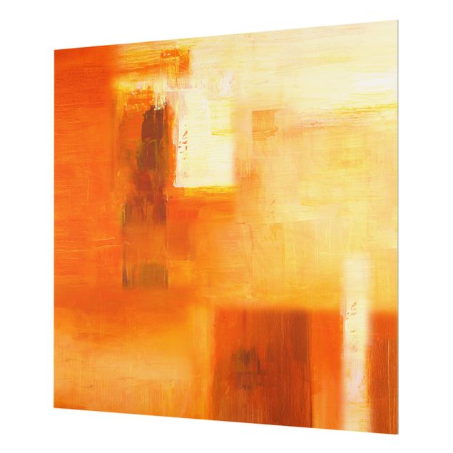Deko Malerei Komposition in Orange und Braun 02