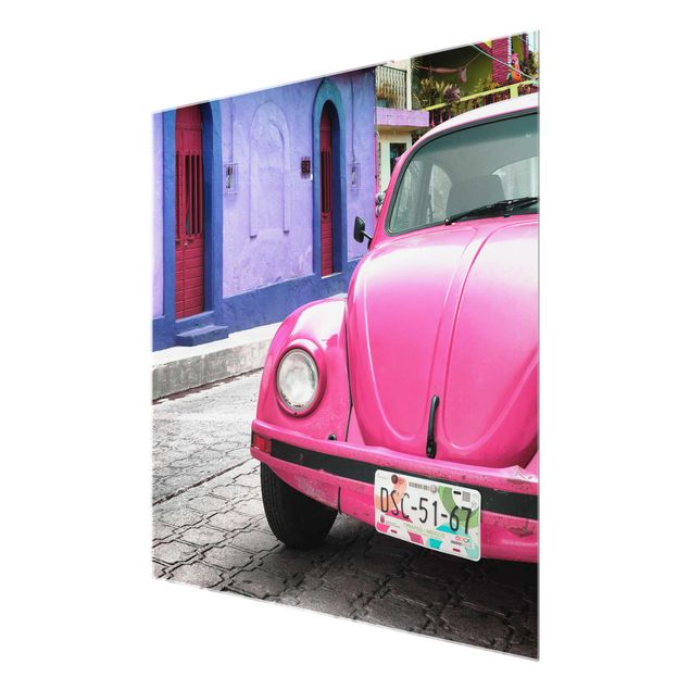 Wanddeko Esszimmer Pink VW Beetle