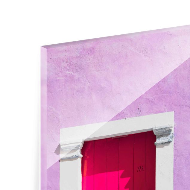 Wanddeko Büro Rosa Fassade Pinke Tür