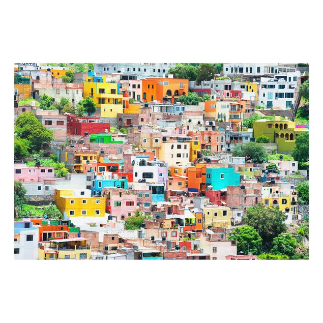 Wanddeko Schlafzimmer Farbige Häuserfront Guanajuato
