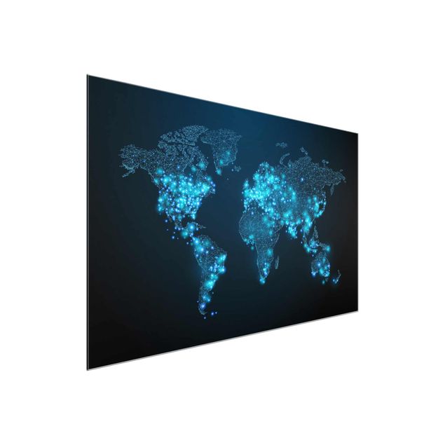 Wanddeko Esszimmer Connected World Weltkarte