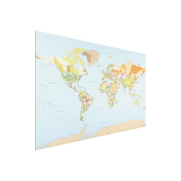 Wanddeko Esszimmer Politische Weltkarte