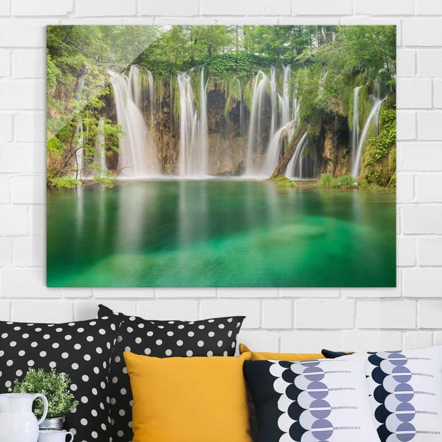 Wanddeko Schlafzimmer Wasserfall Plitvicer Seen