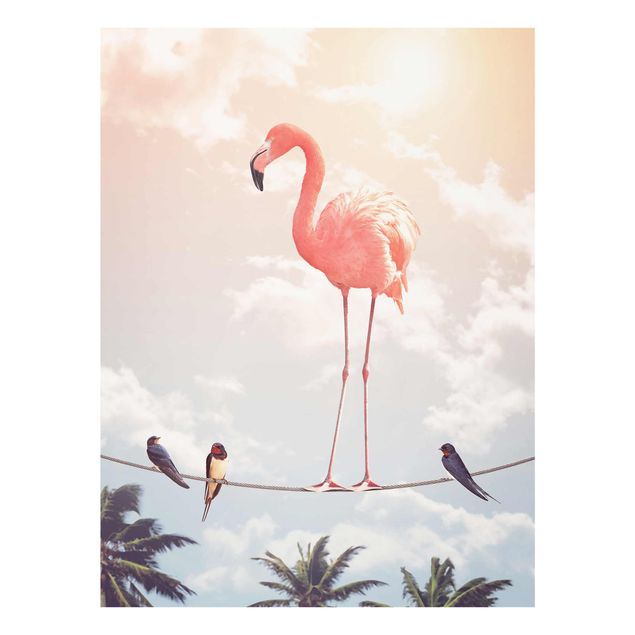Wanddeko Büro Himmel mit Flamingo