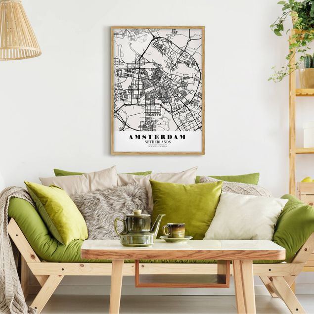 Wanddeko Flur Stadtplan Amsterdam - Klassik