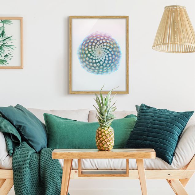 Wanddeko Wohnzimmer Wasserfarben - Kaktusblüte