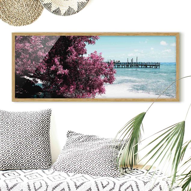 Strandbilder mit Rahmen Paradies Strand Isla Mujeres