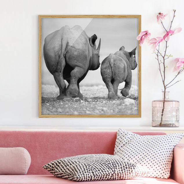 Wanddeko Schlafzimmer Wandering Rhinos II